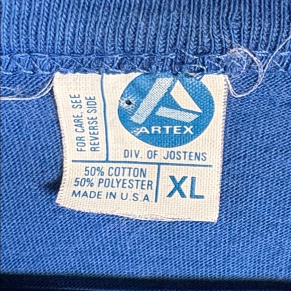 ARTEX Vintage Snoopy Rams Blue Graphic Short Sleeve Tee Shirt 1971 size XL - Picture 10 of 10